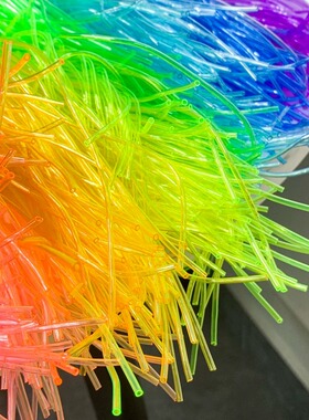 空心玻璃丝彩色透明胶管 经典怀旧手工塑料编织绳 DIY手绳小动物