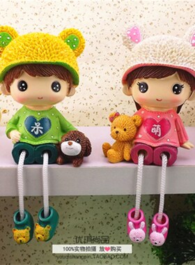 情侣娃娃吊脚公仔礼品家居房间隔板婚房装饰吊脚娃娃