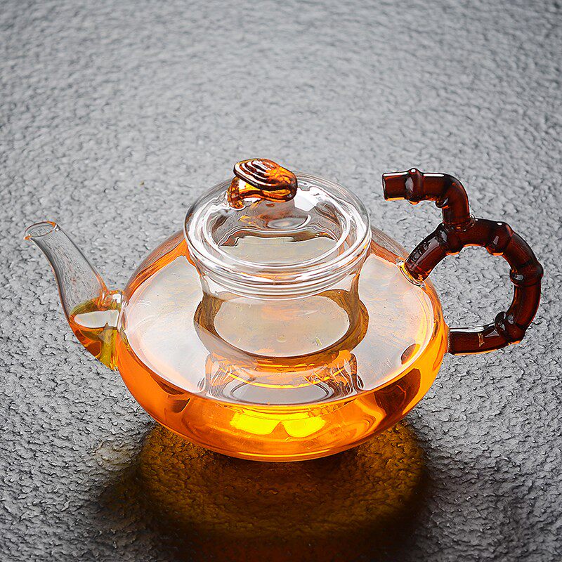 硼硅耐热玻璃如意壶 花茶壶 花草茶具 功夫泡茶壶 过滤加热