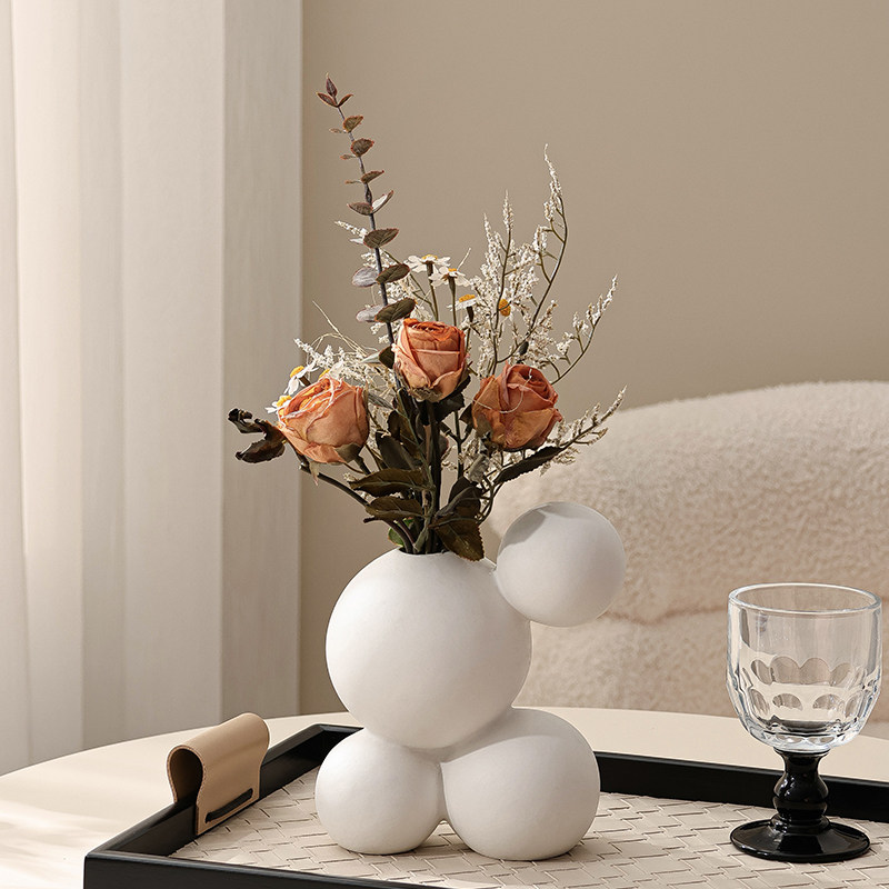 创意奶油风花瓶客厅插花卧室玄关电视柜家居工艺品,家居饰品,花瓶,淘宝优惠券,粉丝福利购,淘宝优惠卷
