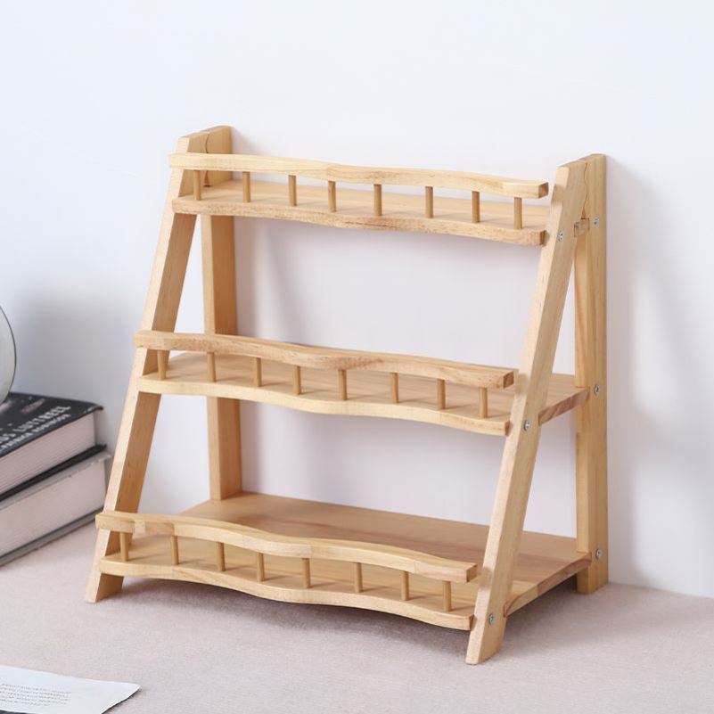 实木多层收纳架办公角架新款桌面花架子置物架桌面置物架手办水杯