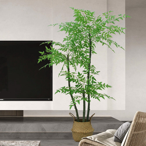 仿真竹子客厅装饰隔断假植物室内装饰大型南天竹盆栽绿植组合造景