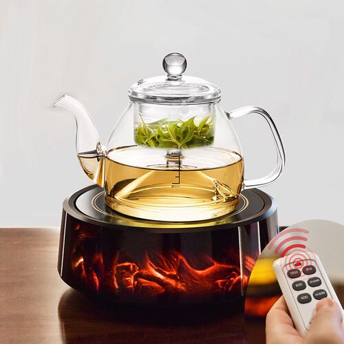 新功电陶炉圆形仿炭火耐热玻璃煮茶壶泡茶器暖茶电炉围炉小型