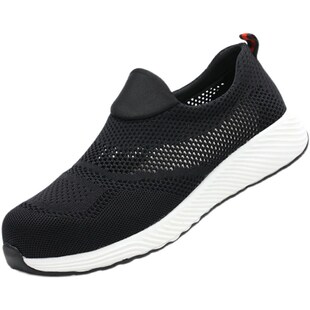 飞织防砸防刺穿钢G包头轻便透气防臭安全工作鞋 跨境劳保鞋 男夏季