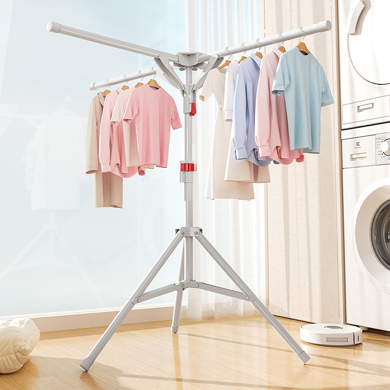 折叠晾衣架落地室内家用小户型阳台简易凉K晒挂衣杆不占地方晒衣