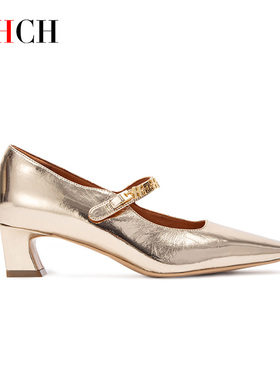 CHCH2025年新款尖头高跟鞋细跟一字带女鞋跟高5厘米CO1B5491