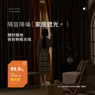 轻奢现代简约客厅卧室高级感现代简约飘窗 隔音窗帘全遮光2023新款