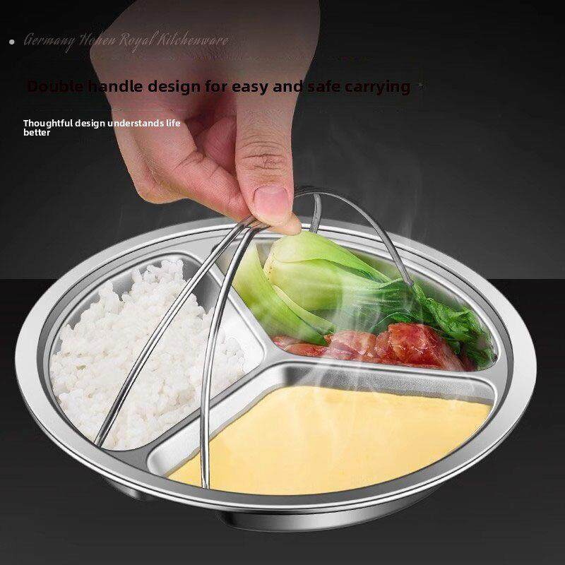 鸳鸯蒸盘特厚不锈钢蒸米饭神器电饭煲分格蒸碗圆形电饭锅蒸笼蒸格