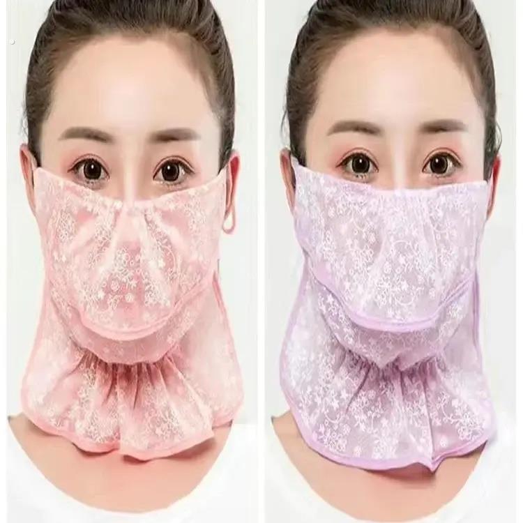 冰丝防晒口罩抗UV轻薄透气夏面罩电动车开口遮阳遮全脸女面纱