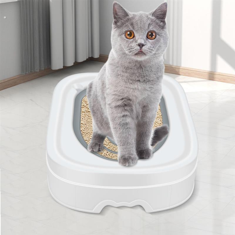新款自助训练猫厕所 猫如厕蹲坑猫上厕所 猫学用拉屎坐便器训练器