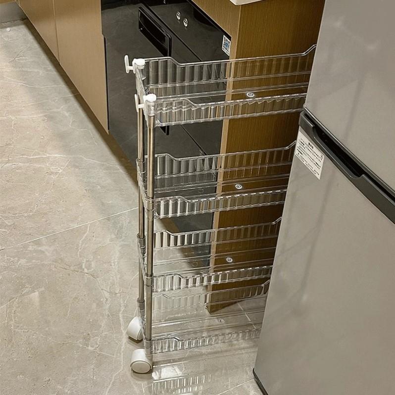 夹缝置物架多层收纳架卫生间厕所门后化妆品桌面透明多功能可移动