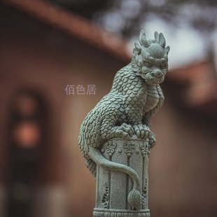 鱼缸造景创意盘龙青石家居中式 饰 茶宠摆件卧龙国潮复古送礼桌面装