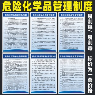危险化学品安全管理制度牌易制毒易制爆危化品仓库仓储进出库管理