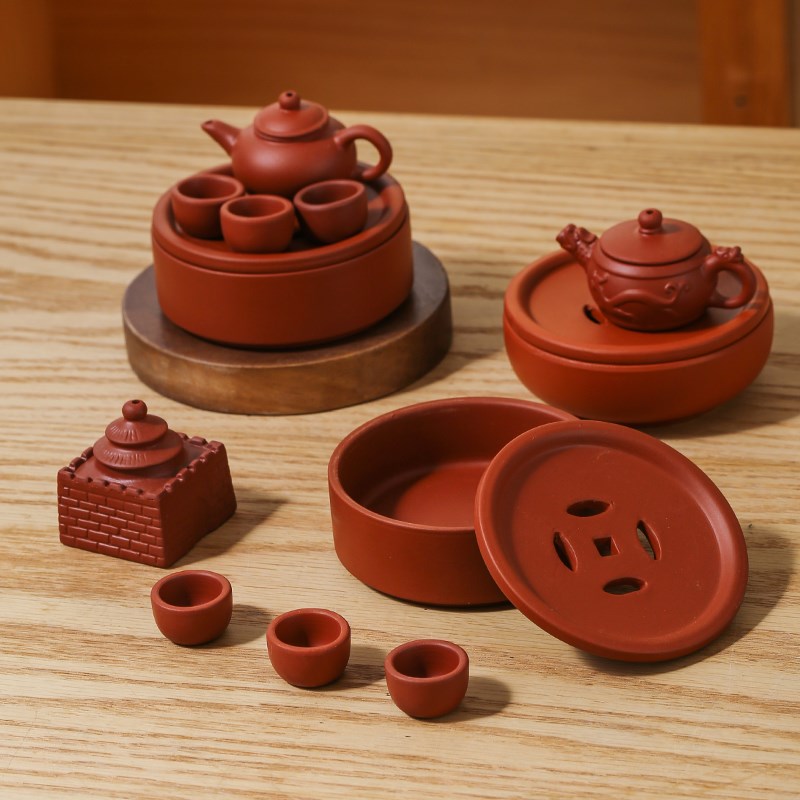 儿童茶具紫砂迷你小茶壶套装袖珍仿真茶船茶杯茶宠摆件泡茶可出水