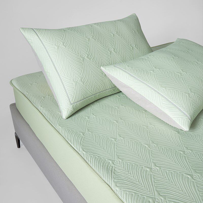 简单睡眠可机洗凉感提花床笠凉席三件套夏季空调A类可折叠冰丝席