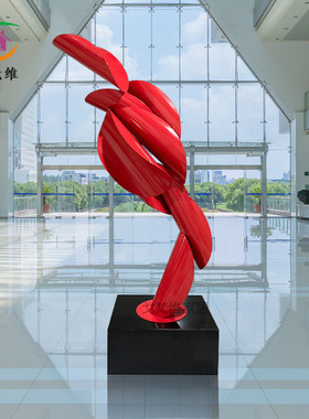 酒店会所金属装饰雕塑售楼部大厅现代抽象落地摆件软装铁艺工艺品