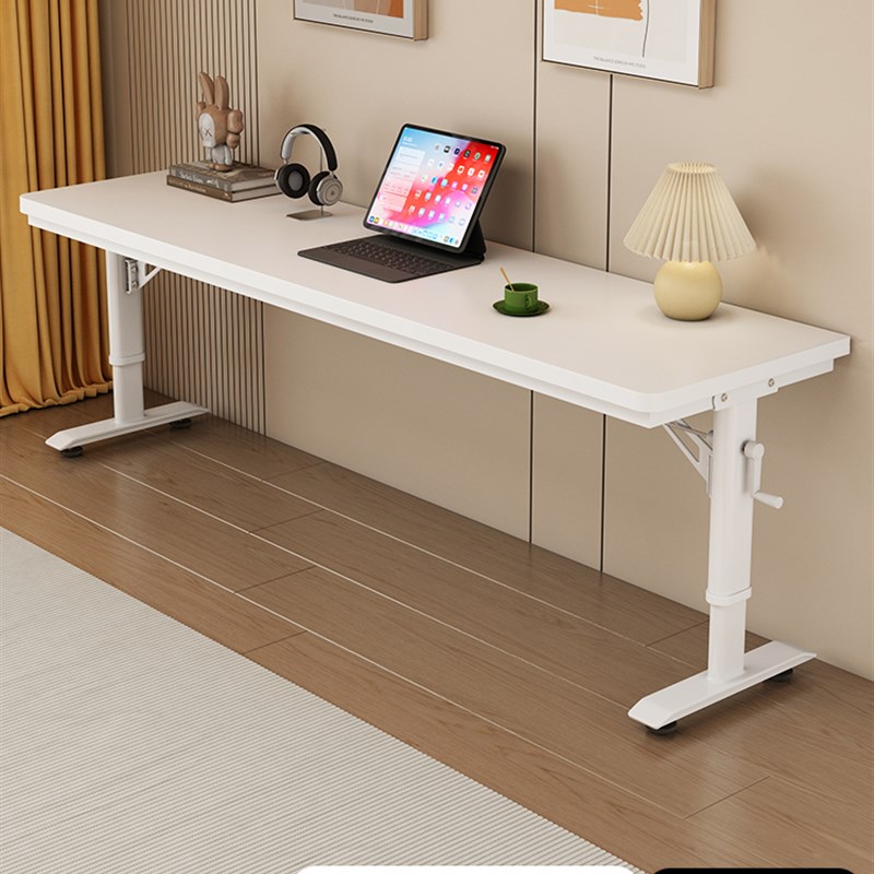 实木电脑桌可移动升降家用长条桌卧室靠墙窄边桌书桌床边桌跨床桌