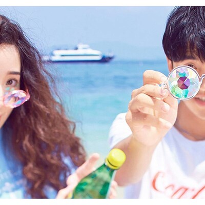 创意马赛克眼镜旅拍婚纱摄影道具万花筒墨镜外景主题照相太阳镜