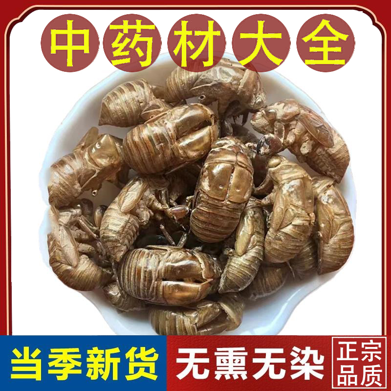 中药材蝉蜕100g蝉脱金蝉衣金蝉壳蝉皮非野生蝉衣知了皮知了壳粉