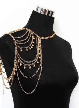 古装汉服肩链欧美肩膀饰品古风链条流苏肩饰异域风情服装肩部配饰