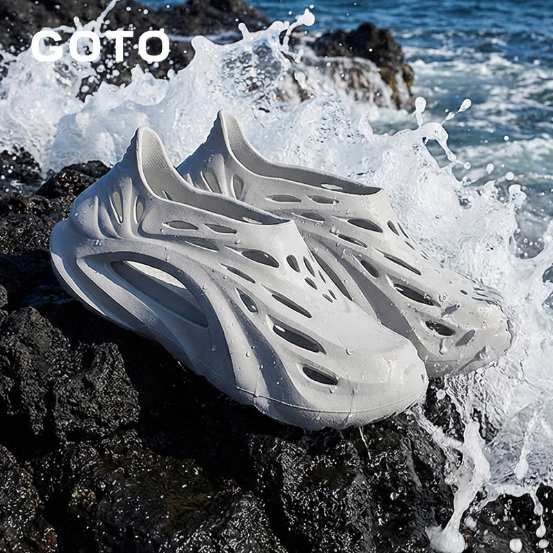 GOTO星豚洞洞鞋男款溯溪鞋涉水拖鞋一脚蹬EVA防滑防臭女款凉鞋