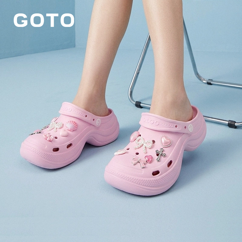 GOTO洞洞鞋厚底增高户外防滑凉鞋图片