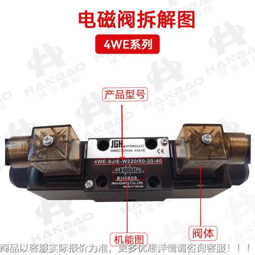 台湾换电磁2向阀4WE-6-YE-G4-20液压电磁阀4WE-APLN6BCD现货