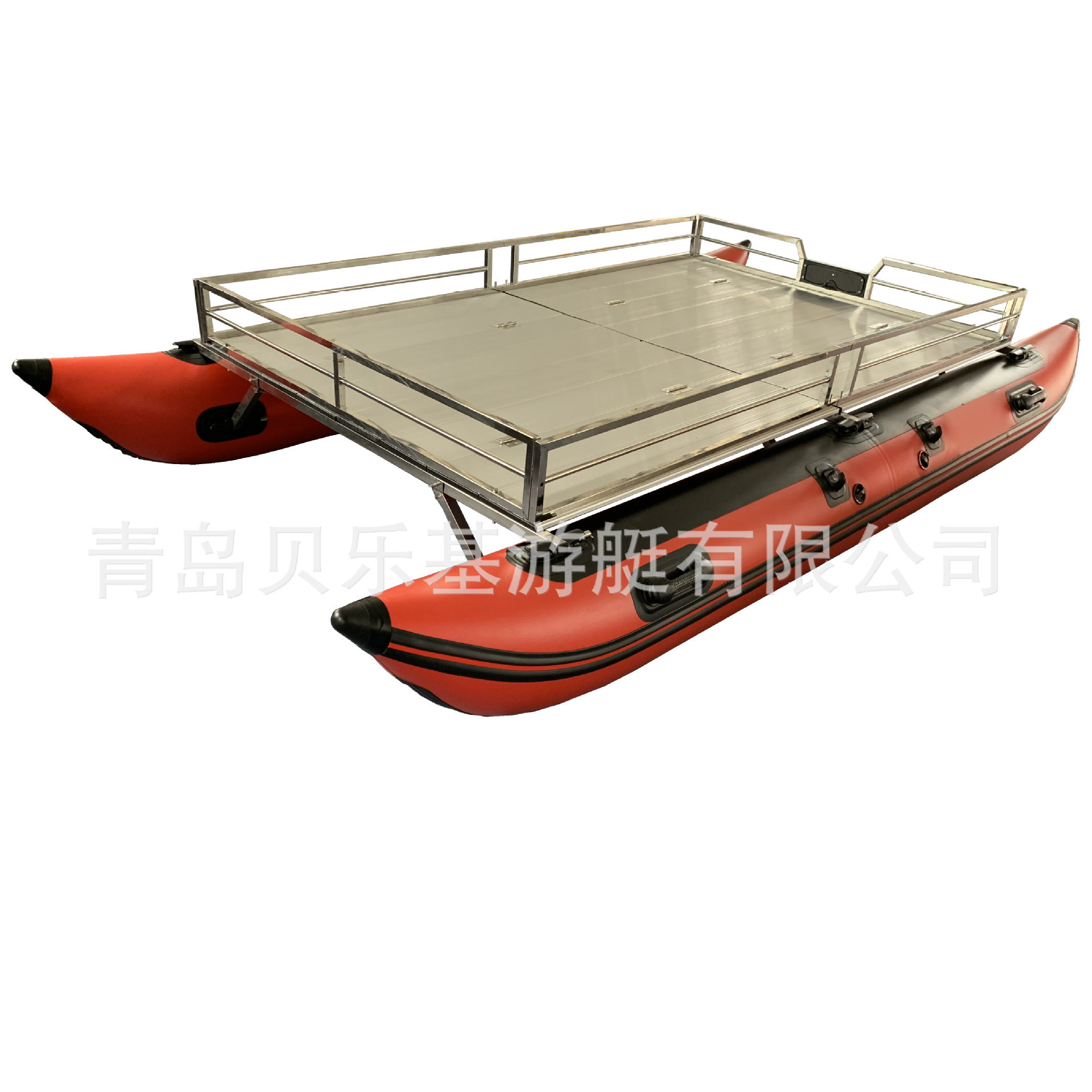 CL360铝合金护栏双体船便携式休闲路亚艇橡皮艇气垫船厂家直供