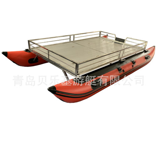 CL360铝合金护栏双体船便携式休闲路亚艇橡皮艇气垫船厂家直供