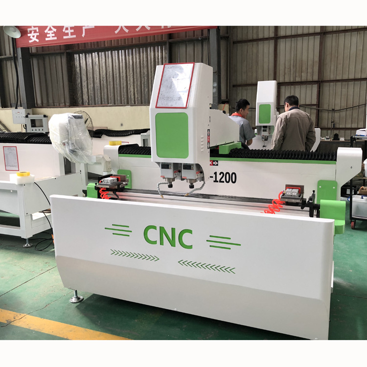 铝合金门框型材数控打孔机长条极简门窗型材双轴数控钻铣床