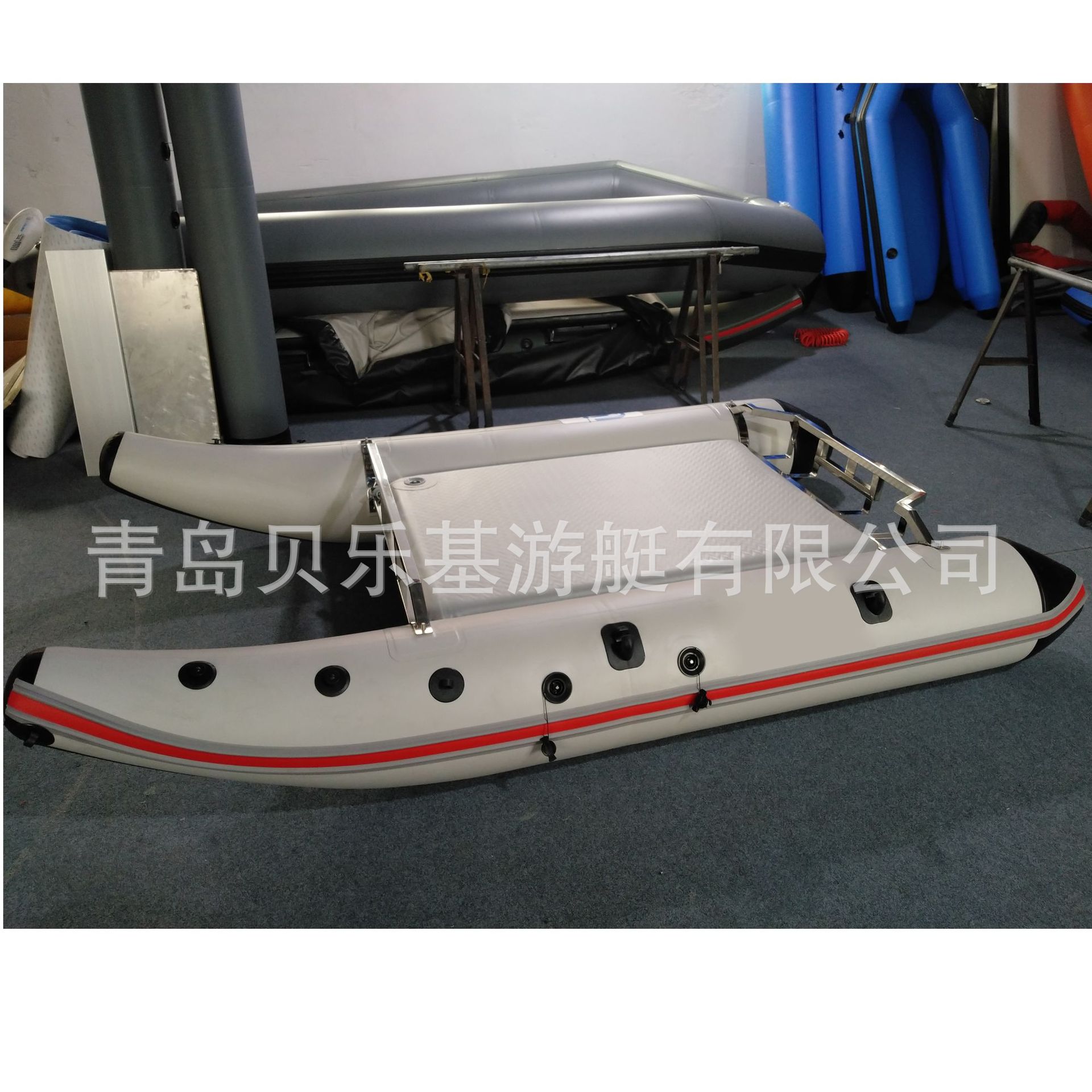 RF240橡皮艇便携式充气双体船冲锋舟皮划艇加厚PVC钓鱼船厂家直营