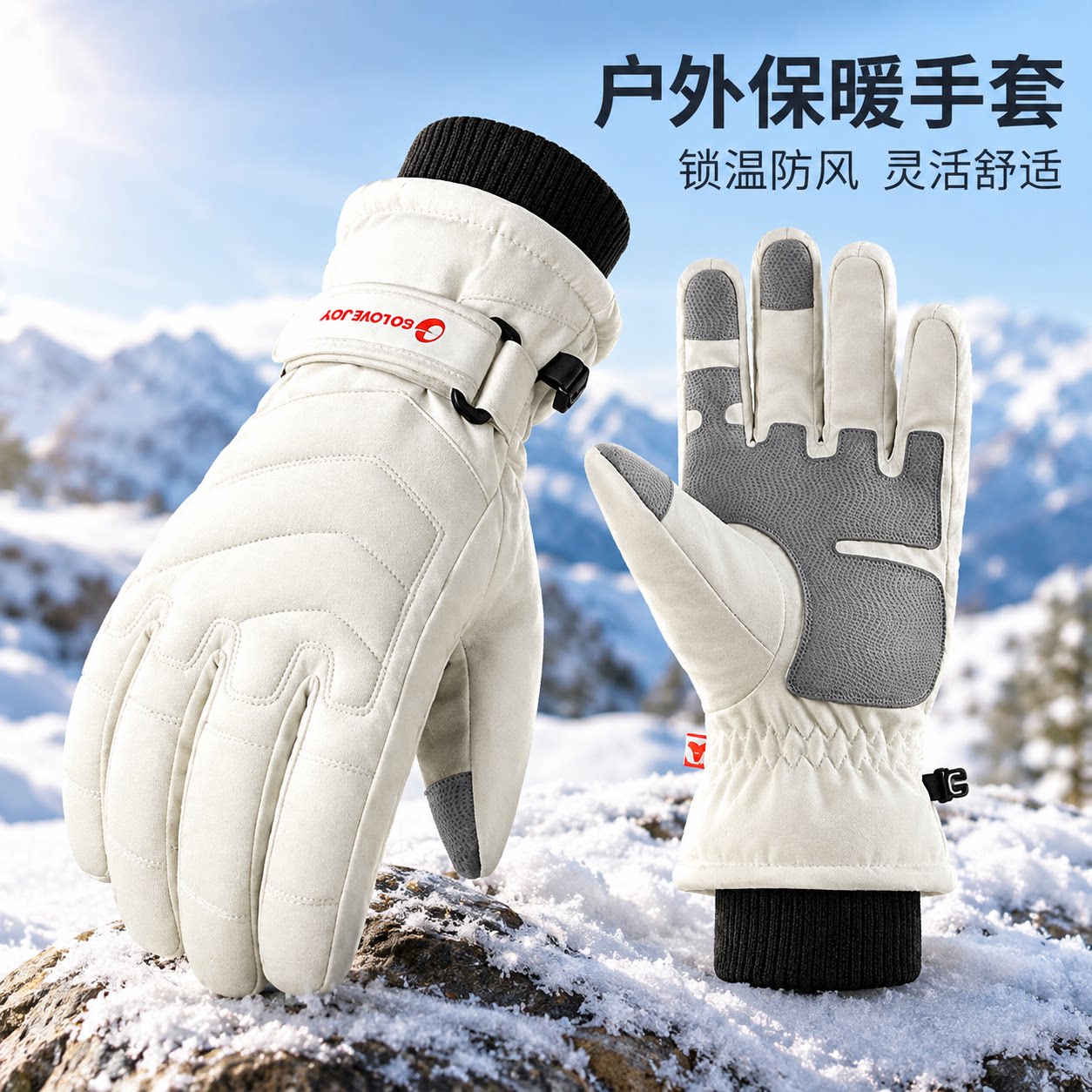 德国滑雪手套防水防风防寒防滑男士登山女冬季可触屏骑行保暖手套