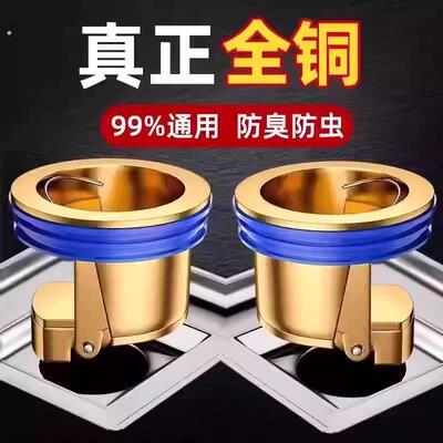 卫生间地漏防臭神器通用厕所防蚊虫下水管道口全铜内芯防返臭味器