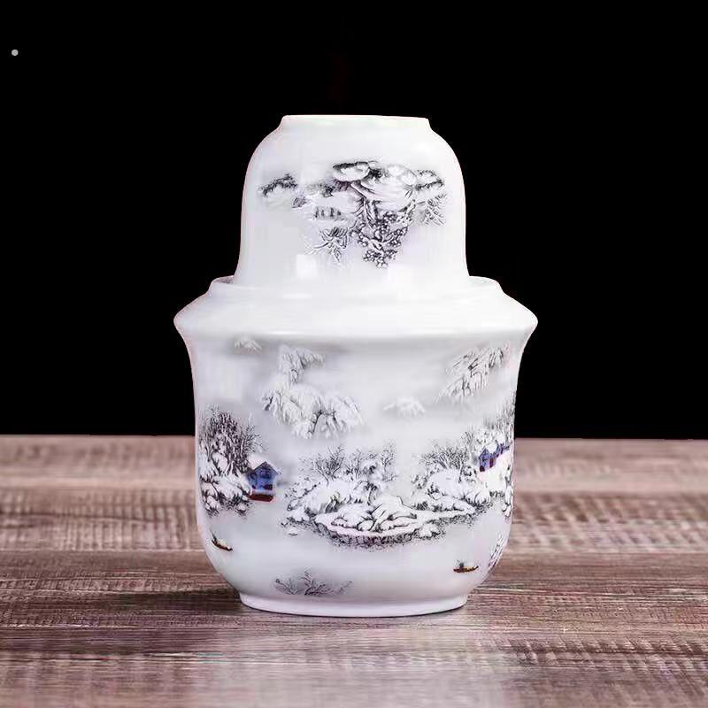 陶瓷温酒器 酒杯烫酒壶 家用加热酒壶 热酒神器 分酒器黄酒杯酒具