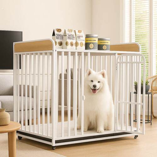 室内狗笼带厕所中大型犬专用可折叠铁艺材质狗窝屋