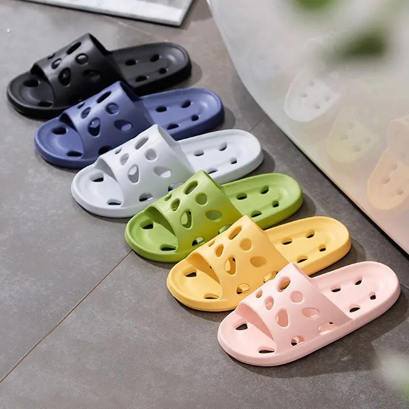 浴室防滑防臭夏季家居室内静音镂空冲凉漏水软底洗澡EVA凉拖鞋女