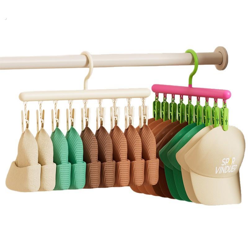 家用衣架带夹子高颜值无痕夹衣晾衣架多功能一字型塑料内衣袜子夹