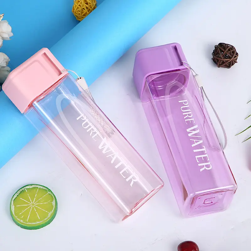 简约方形水杯个性随手杯创意夏季网红杯子防漏抗摔塑料杯定制极简