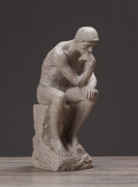 欧式思想者人物雕像摆件办公室书房橱窗书挡客厅装饰品摆件精品