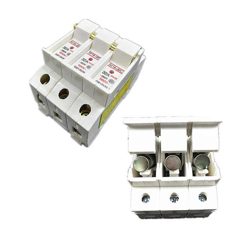 导轨式熔断器底座保险丝座熔断体RT18-32X 63X14*51 10*38熔断芯