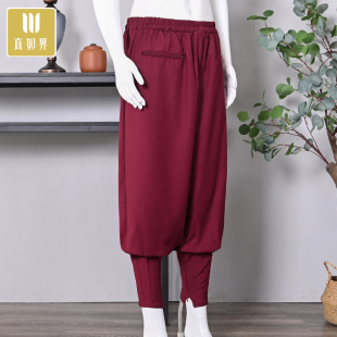 新品 子加厚僧裤 抗皱西装 师父打坐裤 男女 布免绑腿裤 真如界僧服秋季