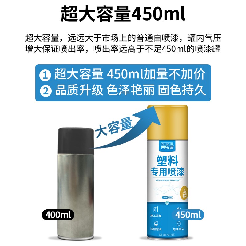 塑料专用自喷漆喷塑漆底漆修复模型键盘行李箱电动车冰箱翻新油漆