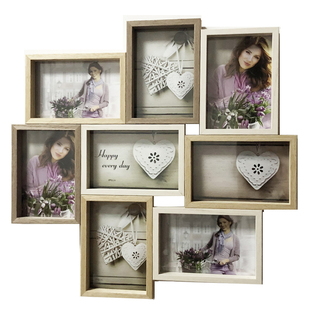 木质六寸连体相框玻璃组合八连框九连框挂墙简约北欧创意婚纱影楼