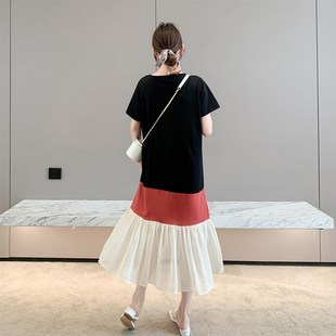 加大码胖mm连衣裙巨显瘦宽松遮肚子裙子夏天短袖洋气2025年新款夏