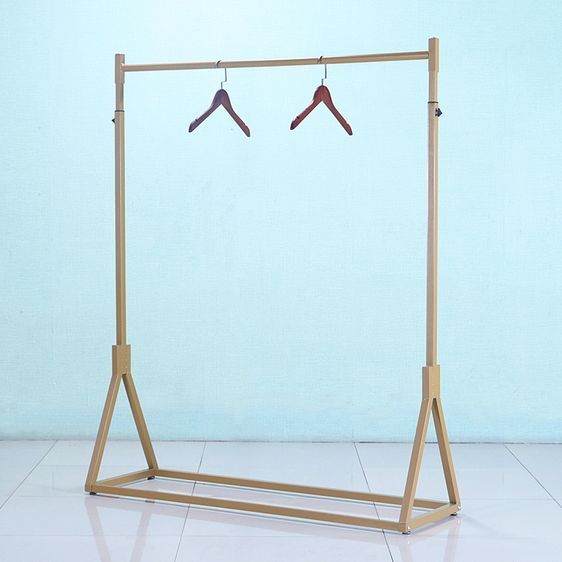 服装店展示架落地式挂衣架高低升降单杠女装挂衣陈列架子侧挂货架