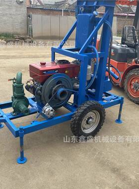 22马力柴油液压水井钻机地表百米打井机农田灌溉便携牵引打井机