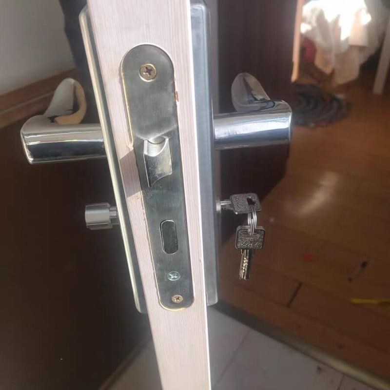 .房门锁卧室g内门锁具换锁配锁大58锁体室木门锁执手面板不锈钢.