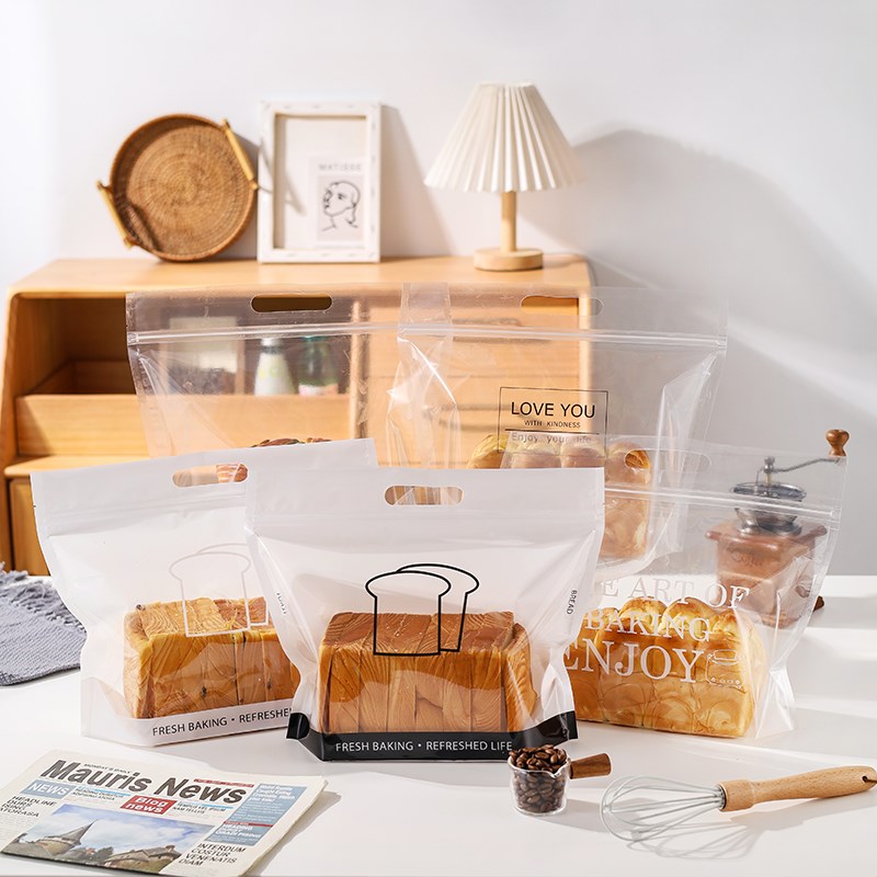 新款450g吐司包装袋手t提全麦餐欧包贝果泡芙大面包包装袋自封透