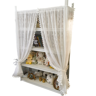 柜门遮挡帘c开放式柜子挡灰布帘钢制书架防尘帘免打孔安装蕾丝窗