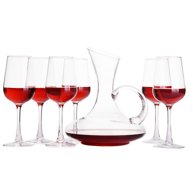 包邮玻璃红酒杯套装带把手醒A酒器高脚杯家用葡萄酒红酒具套装